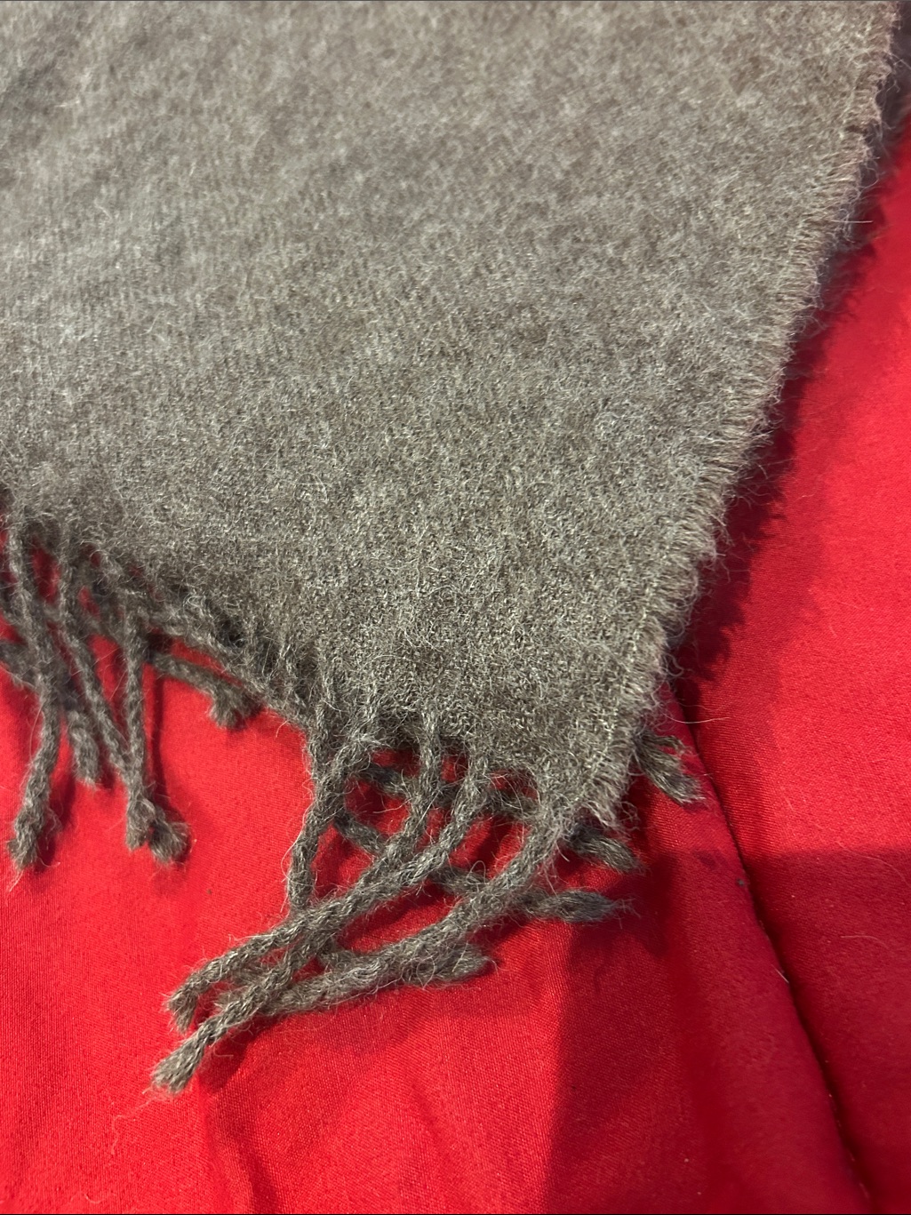 Fair Indigo 100% Baby Alpaca Scarf | Gray-Brown Heather | ~65in — image 6 of 6